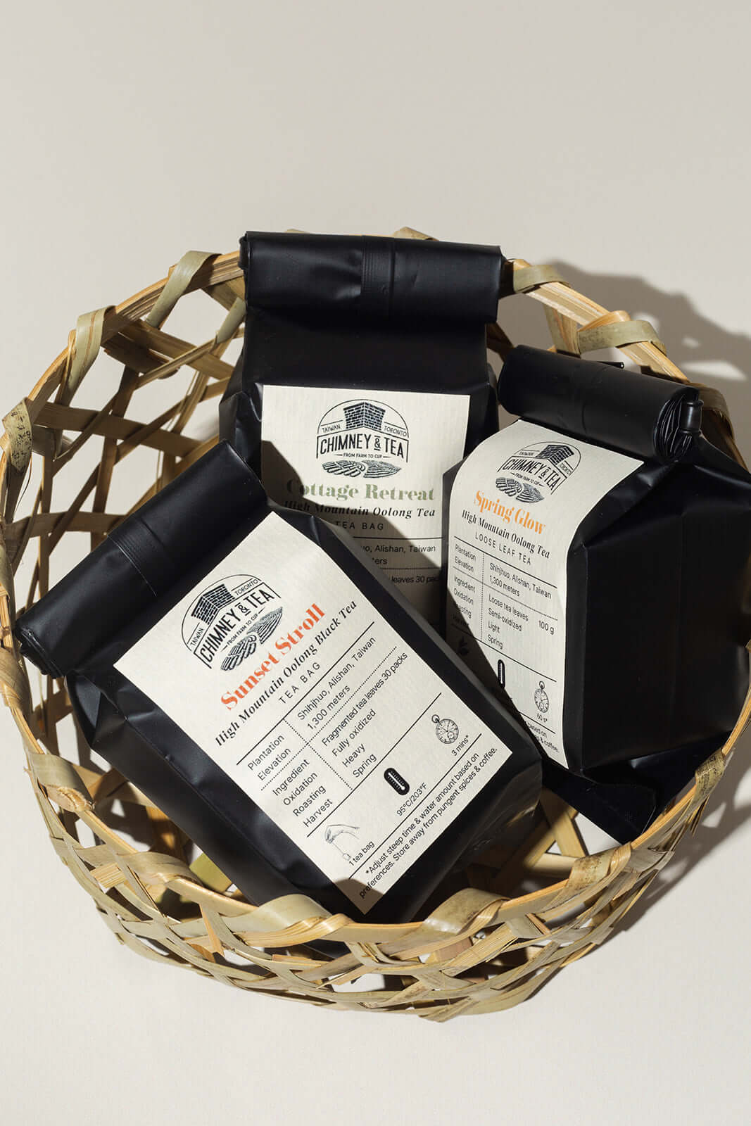 Sunset Stroll oolong black tea packaging