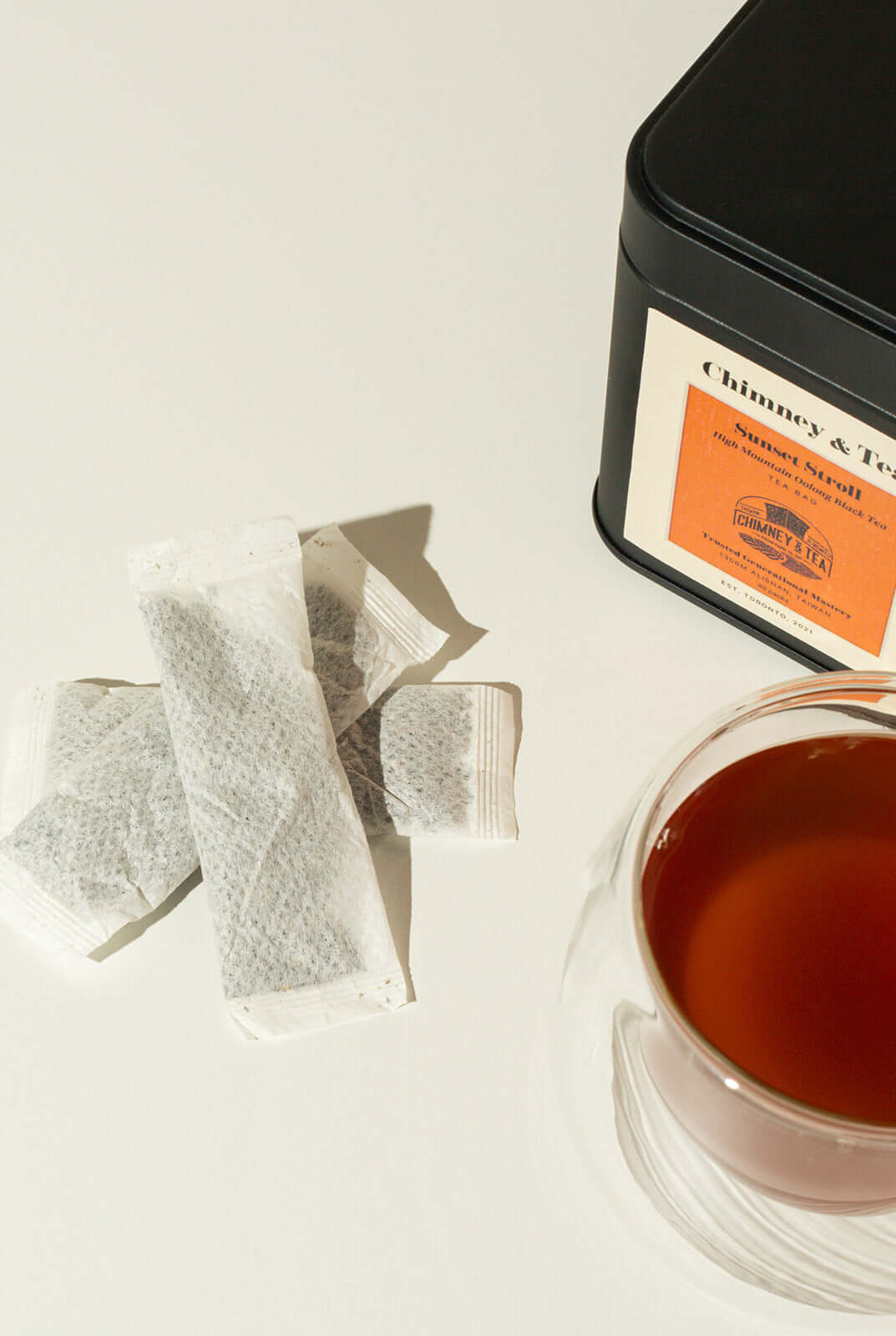 Sunset Stroll oolong black tea and tea bags